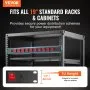 PDU VEVOR 1U, 10 tomas de corriente, regleta de enchufes para montaje en rack, compatible con racks de servidores estándar de 19", con interruptor independiente, protección contra sobretensiones y sobrecargas, 110-125 V/15 A, ideal para el hogar y la oficina.