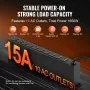 PDU VEVOR 1U, 10 tomas de corriente, regleta de enchufes para montaje en rack, compatible con racks de servidores estándar de 19", con interruptor independiente, protección contra sobretensiones y sobrecargas, 110-125 V/15 A, ideal para el hogar y la oficina.