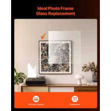 Láminas de plexiglás/PET VEVOR, paquete de 5, 61 x 91 cm, 0,1 cm de grosor, transparentes, flexibles, para manualidades, vidrio de repuesto para marcos de fotos, proyectos de exhibición DIY, fáciles de cortar.