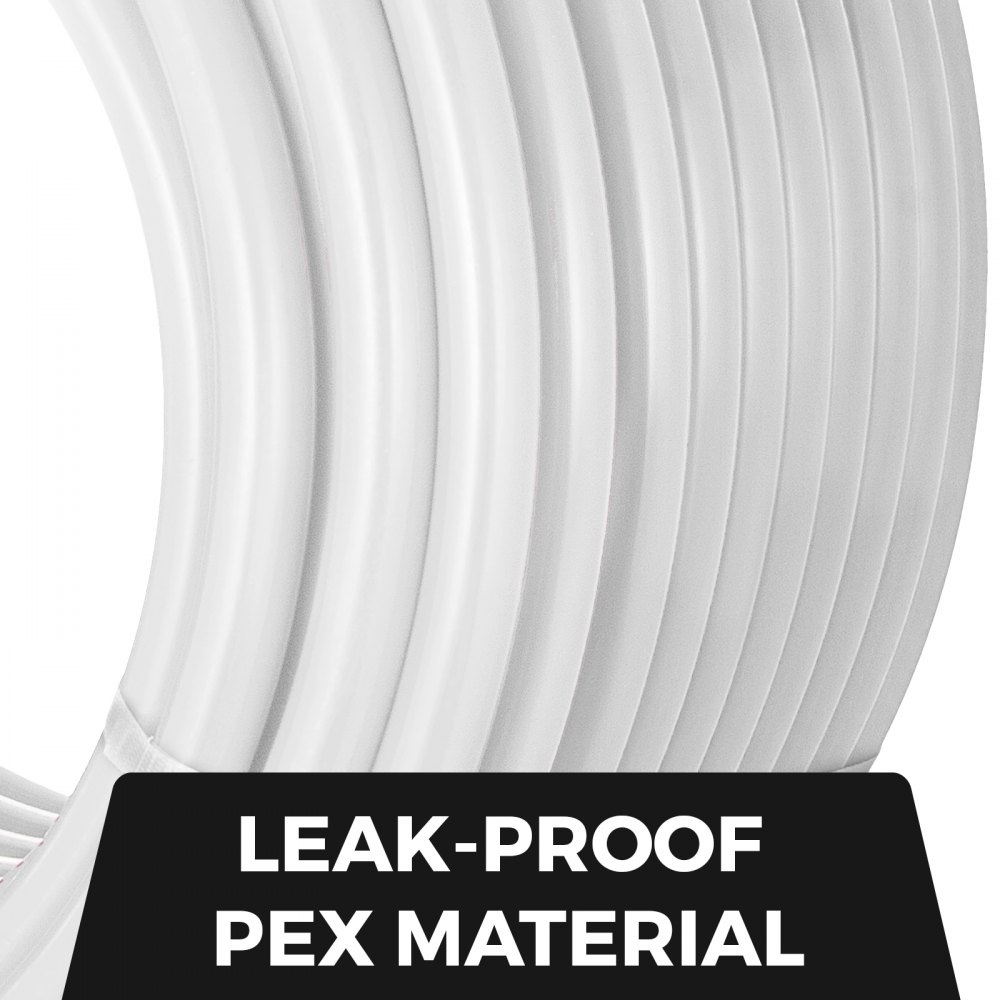 Tubo PEX-B sin barrera para oxígeno VEVOR, 1", blanco
