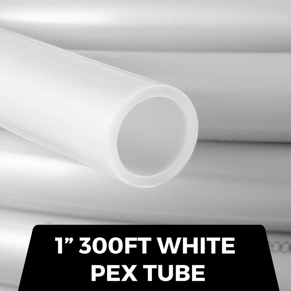 Tubo PEX-B sin barrera para oxígeno VEVOR, 1", blanco