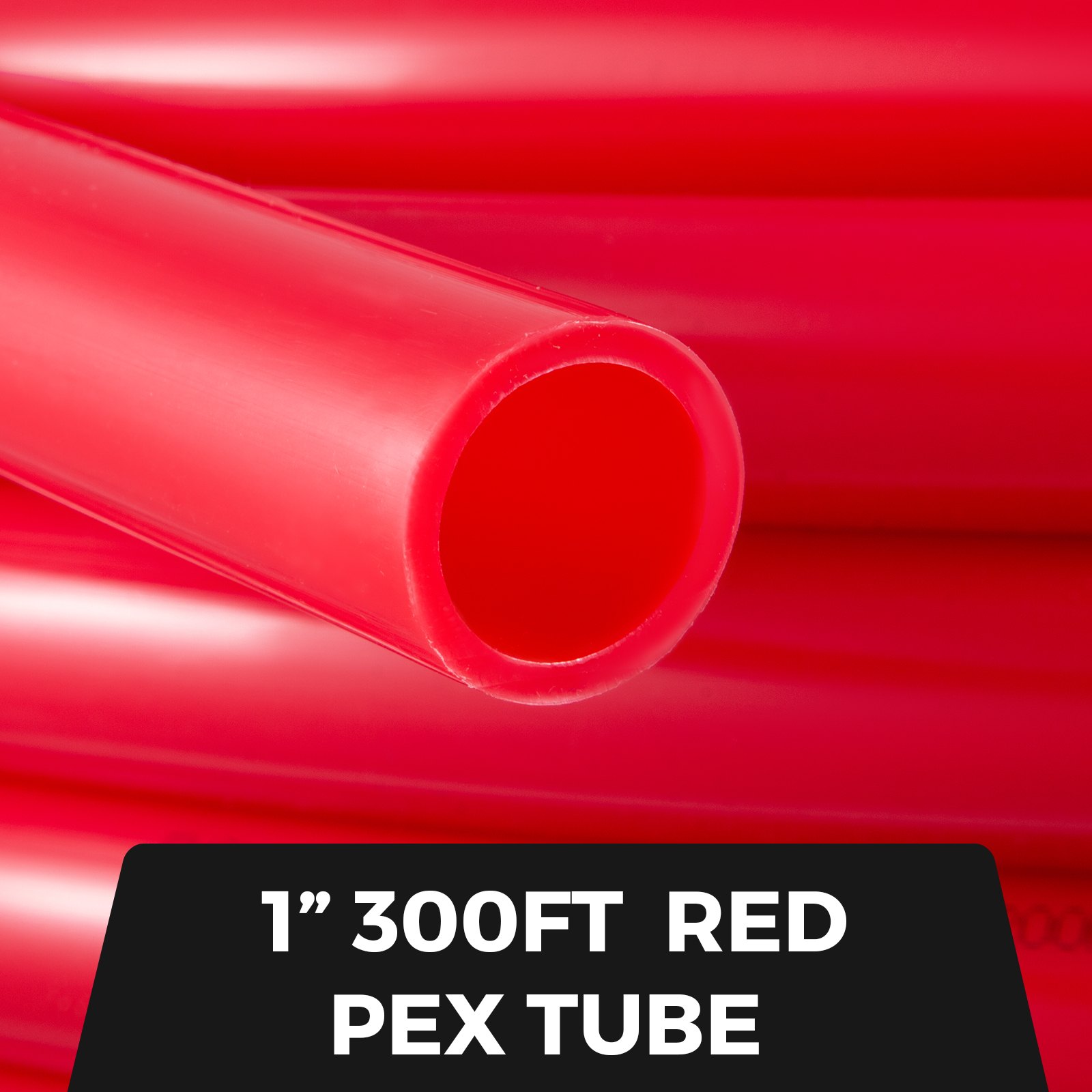 VEVOR Pex Pipe Tubing 1 Inch 300 ft PEX Tubing Non-Barrier Radiant Water Plumbing Pipe Pex-B,1" Non-Barrier/300FT/Red