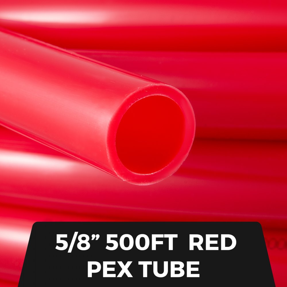 Tubo pex rojo VEVOR de 5/8&quot; y 500 pies que flota horizontalmente