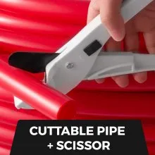 VEVOR 5/8 pulgadas x 500 pies PEX tubo barrera de oxígeno O2 EVOH Pex-B rojo radiante suelo calor duradero plomería flexible para residencial comercial radiante suelo calefacción Pex tubería