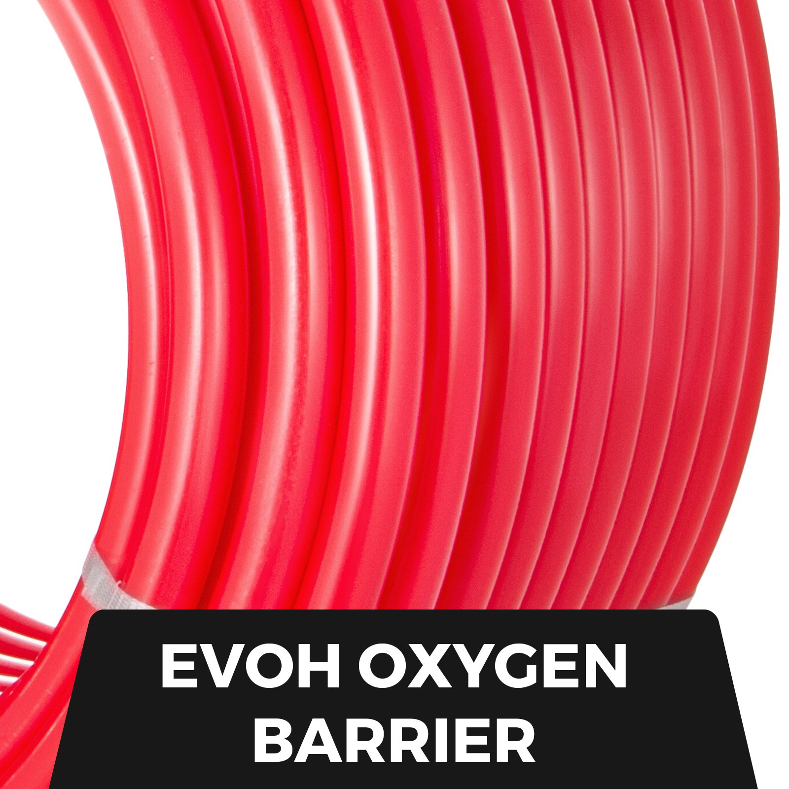 Tubo pex VEVOR rojo con barrera de oxígeno evoh.