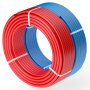Tubería VEVOR PEX de 1/2 pulgada, 2 x 100 pies de longitud, tubería flexible PEX-A para agua potable, líneas de agua Pex para agua fría/caliente y fácil restauración, aplicaciones de plomería con cortador gratuito, azul y rojo