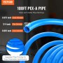 Tubería PEX VEVOR de 3/4 de pulgada y 100 pies de longitud. Tubería flexible PEX-A para agua potable. Líneas de agua PEX para agua caliente/fría de fácil restauración. Aplicaciones de plomería con cortador gratuito, color azul.