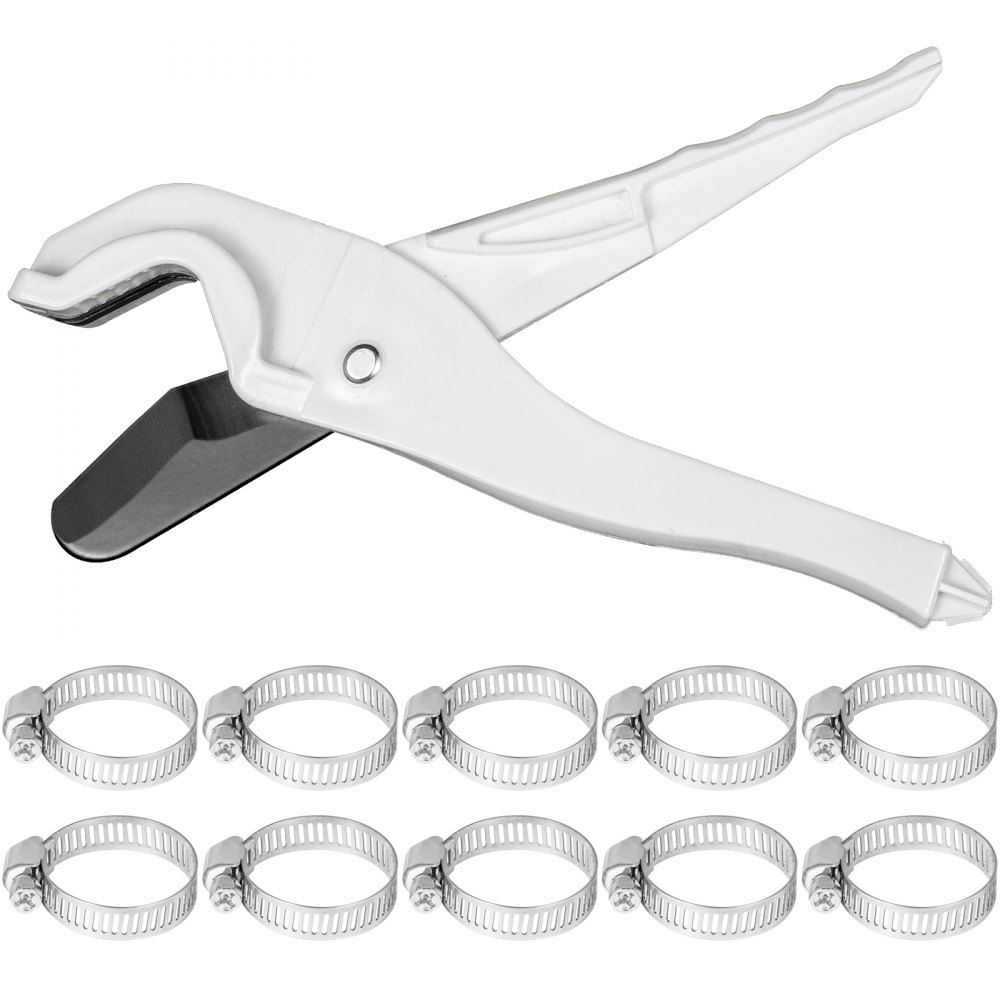 Herramienta de crimpado blanca con abrazaderas de acero inoxidable para instalación de tuberías pex VEVOR.