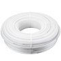 Tubo pex VEVOR enrollado en color blanco, perfectamente dispuesto y listo para instalaciones de plomería o calefacción radiante.