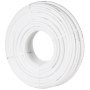 Bobina blanca de tubería pex VEVOR dispuesta en un rollo circular, mostrando su flexibilidad y durabilidad.