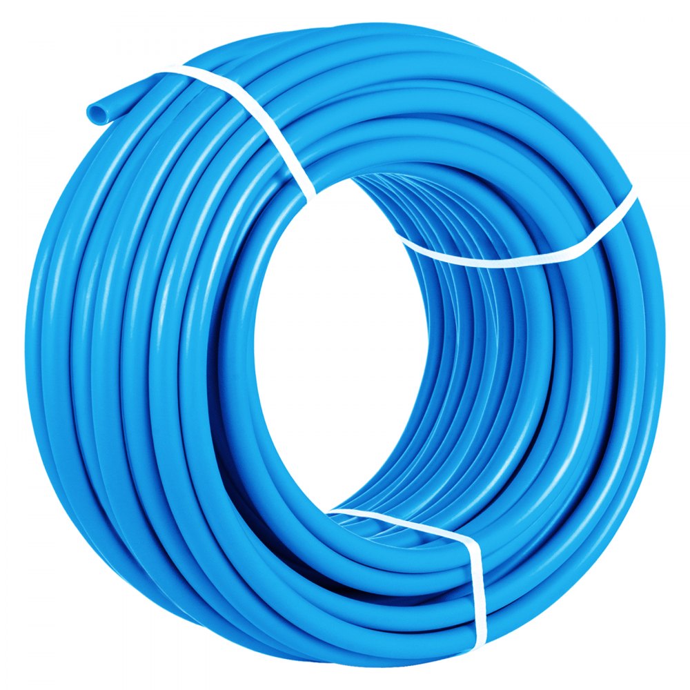 Tubería PEX VEVOR, tubería PEX de 1", manguera PEX flexible de 300 pies, sin barrera de oxígeno, serpentín de tubo PEX, línea de agua PEX de 80-160 psi, tubería PEX azul para plomería de agua fría y caliente, sistema de calefacción radiante de piso de circuito abierto.