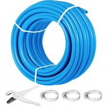 Tubo Pex VEVOR, tubo Pex de 1 pulgada, manguera Pex flexible de 300 pies, sin barrera de oxígeno, bobina de tubo Pex, línea de agua Pex de 80-160 psi, tubería Pex azul para agua caliente y fría, fontanería, sistema de calefacción de suelo radiante de bucle abierto