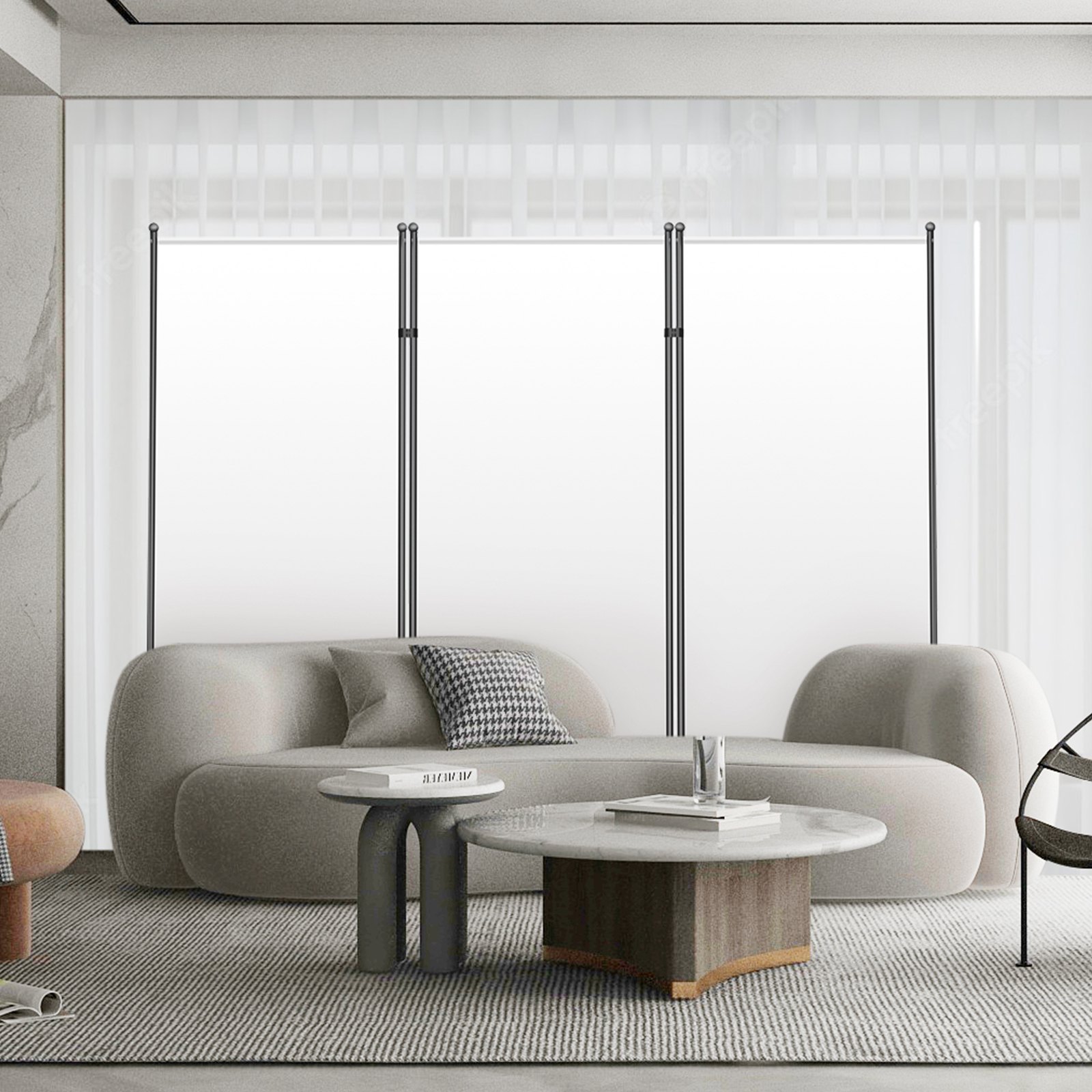 VEVOR Separador de Ambientes 3 Paneles Pantalla de Privacidad Plegable Beige