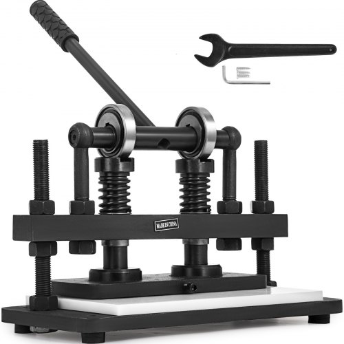 Máquina cortadora de cuero VEVOR Máquina de estampado de cuero con doble eje de guía con placa superior de 260x120 mm Troqueladora de cuero de 10 mm máx. Adecuada para papel fotográfico Hoja de PVC / EVA