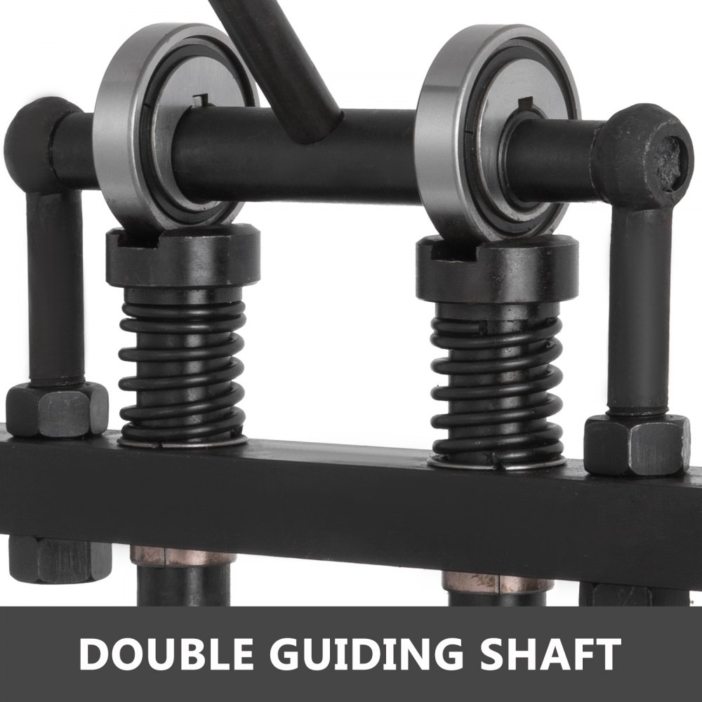 Máquina cortadora de cuero VEVOR Máquina de estampado de cuero con doble eje de guía con placa superior de 260x120 mm Troqueladora de cuero de 10 mm máx. Adecuada para papel fotográfico Hoja de PVC / EVA