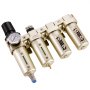VEVOR Regulador de Filtro para Compresor de Aire, 3/4" NPT, 4 Etapas, 5 μm, 0,3 μm, 0,1 μm y 0,1 μm. Sistema de Secado de Aire con Filtros de Micras y Secador Desecante Doble, Drenaje Automático