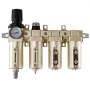 VEVOR Regulador de Filtro para Compresor de Aire, 3/4" NPT, 4 Etapas, 5 μm, 0,3 μm, 0,1 μm y 0,1 μm. Sistema de Secado de Aire con Filtros de Micras y Secador Desecante Doble, Drenaje Automático
