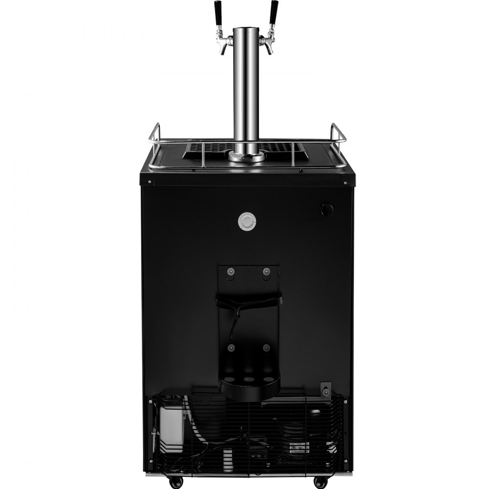 Tuspuzz, dispensador de cerveza Kegerator de tamaño completo, nevera negra , grifos dobles