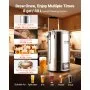 Sistema de elaboración de cerveza eléctrico VEVOR, olla de 35 L/9,2 galones, máquina para hacer cerveza casera todo en uno con bomba, dispositivo para hervir puré con panel, modo automático/manual, potencia de 100-1800 W, temperatura de 25-100 °C, temporizador de 1-180 min, memoria de recetas.