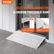 VEVOR Rampa de umbral de puerta, elevación de 3 pulgadas, capacidad de carga de 800 libras, rampa de puerta para sillas de ruedas, rampa de umbral de aluminio para puertas, rampa de umbral modular ajustable para sillas de ruedas, scooters, sillas eléctricas