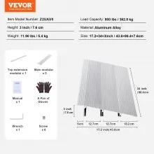 VEVOR Rampa de umbral de puerta, elevación de 3 pulgadas, capacidad de carga de 800 libras, rampa de puerta para sillas de ruedas, rampa de umbral de aluminio para puertas, rampa de umbral modular ajustable para sillas de ruedas, scooters, sillas eléctricas
