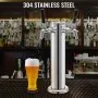 VEVOR Torre de cerveza Torre Kegerator Doble grifo de latón ajustable Torre de cerveza de barril