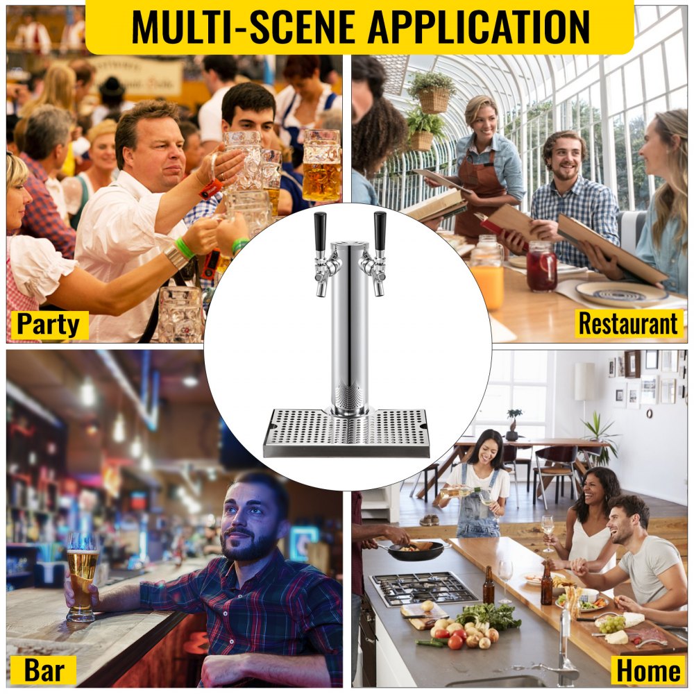 Tuspuzz Kegerator Tower Kit Kit de conversión de cerveza Doble grifo Keg Tower Sin tanque