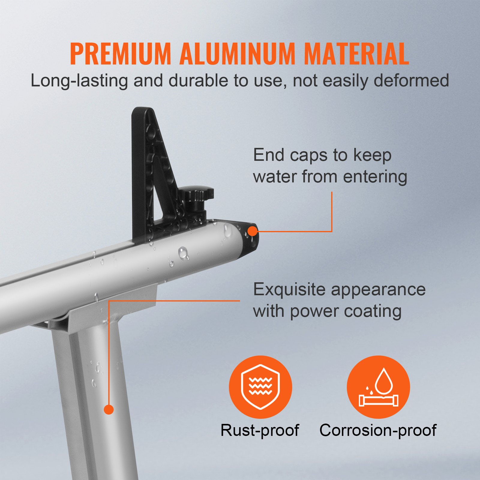 VEVOR Estante para camión, capacidad de 800 libras, estante de escalera de aluminio de 71 x 31 pulgadas para camión con 8 abrazaderas en C sin perforación, juego de dos barras para kayak, tabla de surf, madera, escalera