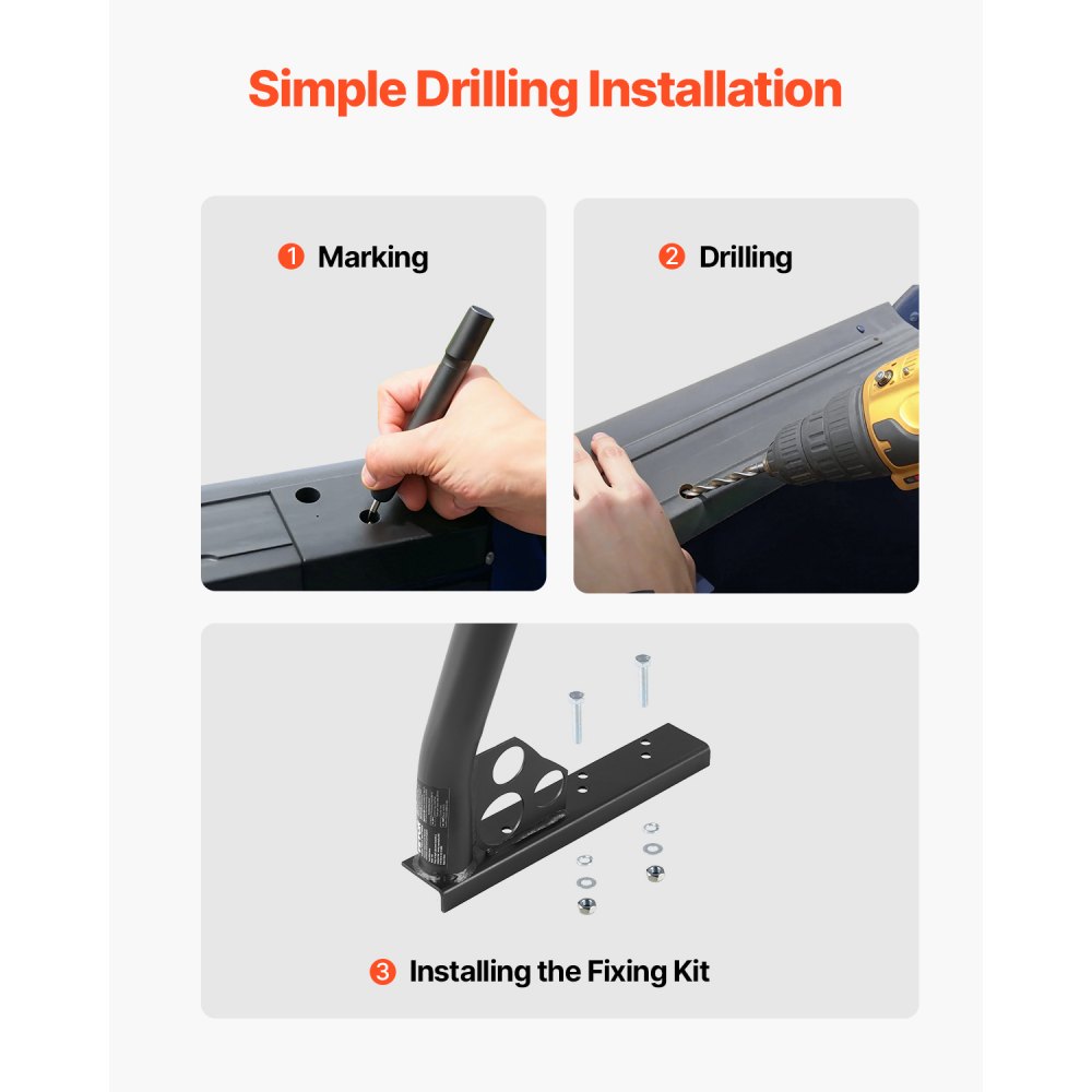 Portaescaleras para camión VEVOR, 125-185 cm de ancho, extensible, universal, de acero resistente con capacidad de carga estática de 362 kg, ideal para canoas, tablas de surf, escaleras, madera, tiendas de campaña y cargas grandes.