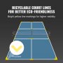 Líneas de cancha reciclables con marcas de color amarillo brillante para una mayor visibilidad, parte del conjunto de red de pickleball VEVOR.