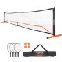 VEVOR Juego de red de Pickleball, sistema de Pickleball portátil de tamaño reglamentario de 22 pies con bolsa de transporte, bolas y paletas, marco de metal estable resistente a la intemperie y red de PE fuerte, para entrada de patio trasero al aire libre