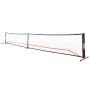 Red de pickleball VEVOR con marco negro y barras de base naranjas, perfecta para juegos de pickleball al aire libre.