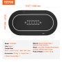 VEVOR - Tapete de póker plegable de 187 x 89 cm para mesa de póker, para 6-8 jugadores, con bolsa de transporte, redondo, negro