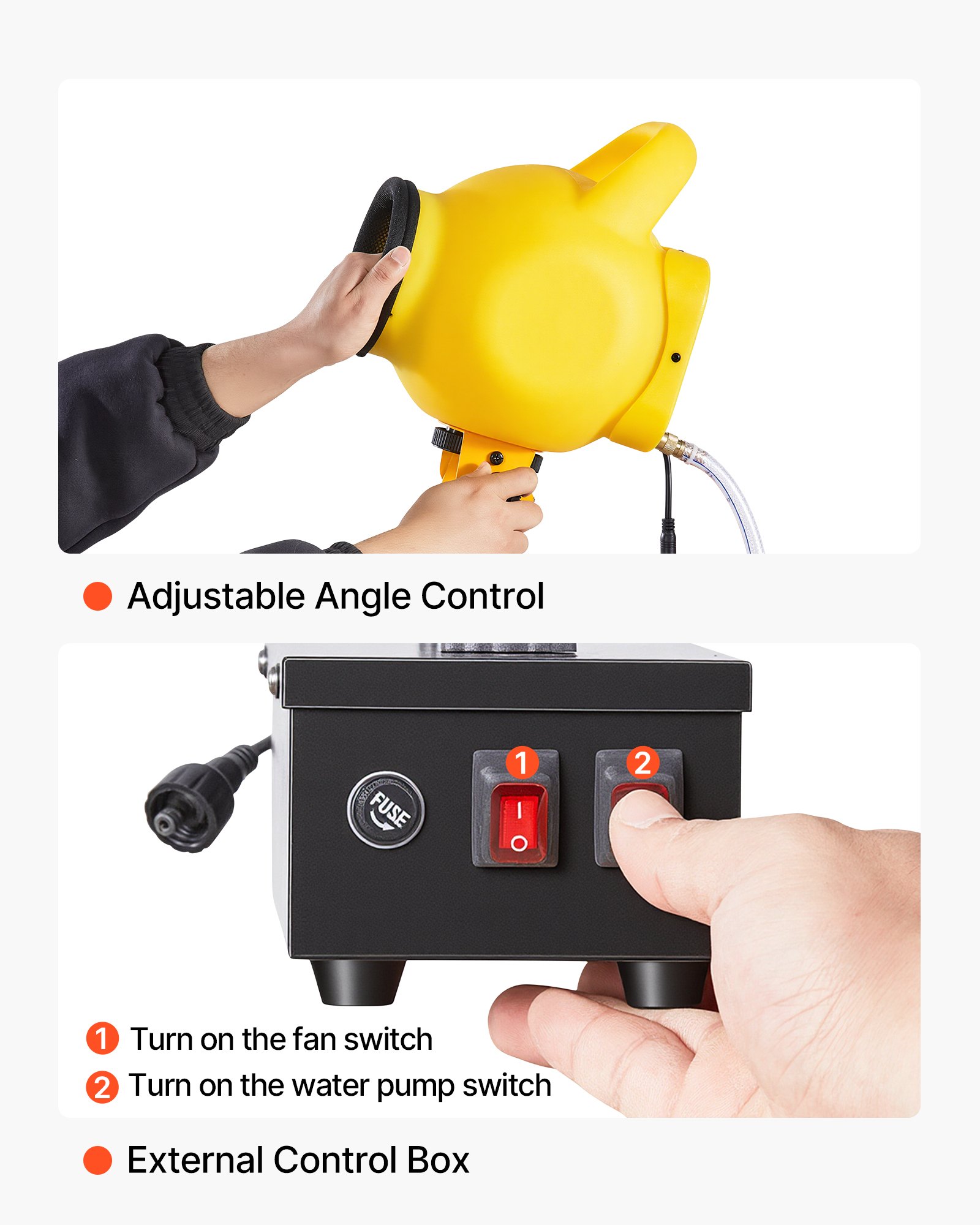 Máquina de espuma VEVOR, cañón de espuma con control de ángulo ajustable para fiestas, cañón de burbujas con tanque de agua de 37 cuartos, diseño vertical estable, generador de espuma densa para reuniones, celebraciones y fiestas.