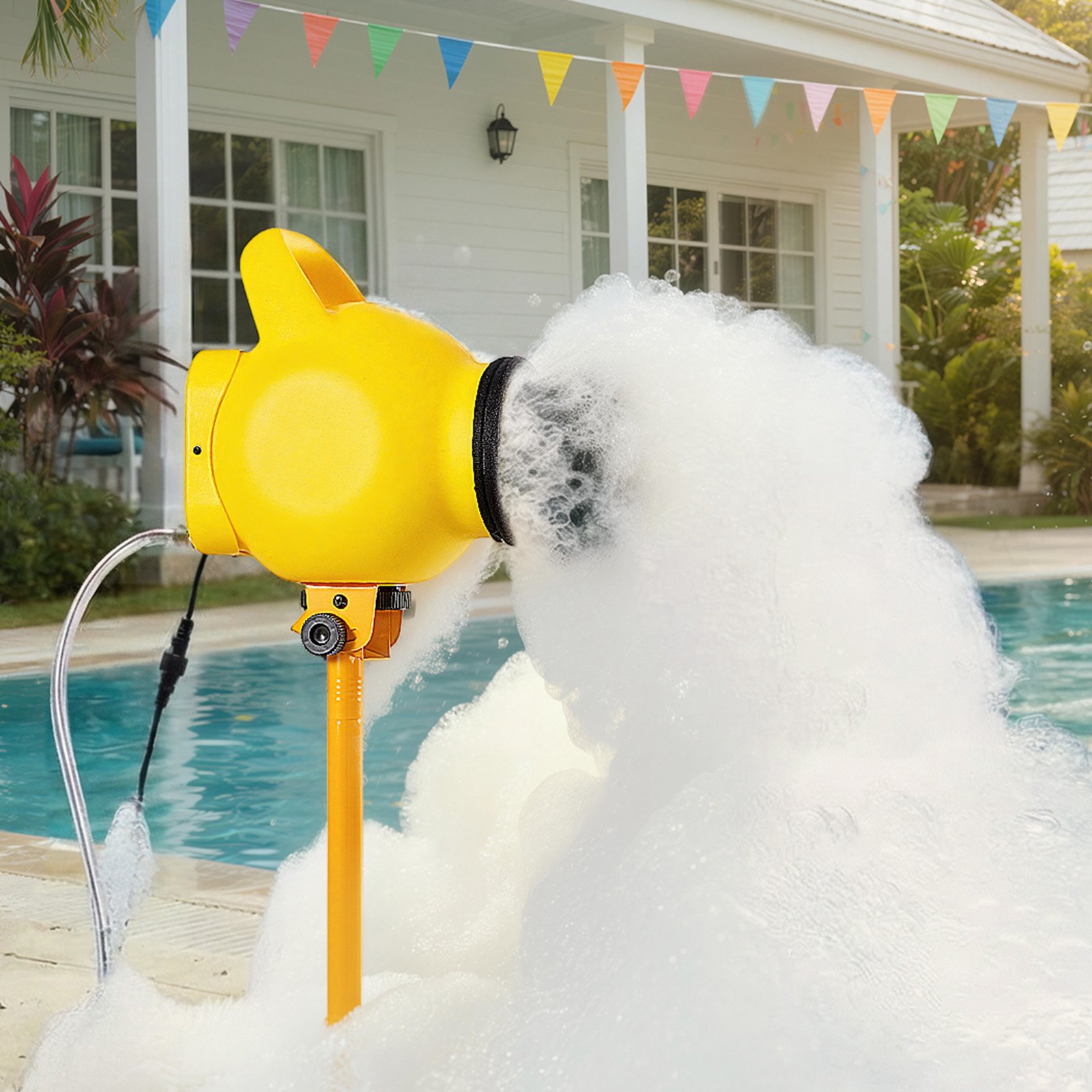 Máquina de espuma VEVOR, cañón de espuma con control de ángulo ajustable para fiestas, cañón de burbujas con tanque de agua de 37 cuartos, diseño vertical estable, generador de espuma densa para reuniones, celebraciones y fiestas.