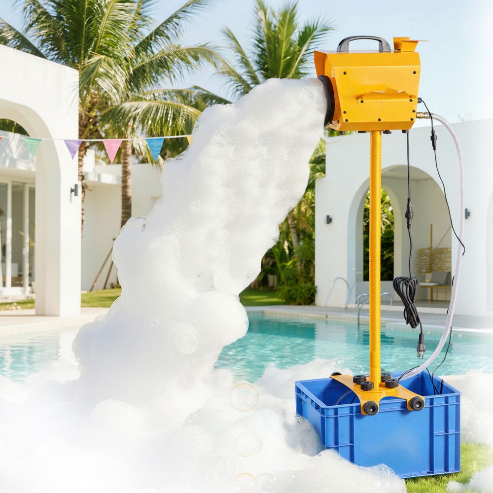 Máquina de espuma VEVOR, cañón de espuma con control de ángulo ajustable para fiestas, cañón de burbujas con tanque de agua de 21 cuartos, diseño vertical estable, generador de espuma densa para reuniones, celebraciones y fiestas.