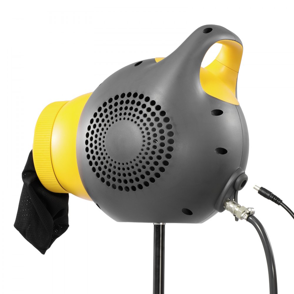 Máquina de espuma VEVOR, cañón de espuma para fiestas de 115 W, portátil con trípode, potente máquina para fiestas de espuma, ideal para patios, piscinas, eventos al aire libre, cumpleaños, celebraciones y fiestas, gris y amarillo.