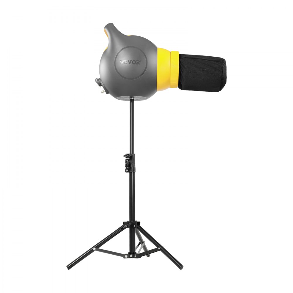 Máquina de espuma VEVOR, cañón de espuma para fiestas de 115 W, portátil con trípode, potente máquina para fiestas de espuma, ideal para patios, piscinas, eventos al aire libre, cumpleaños, celebraciones y fiestas, gris y amarillo.