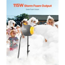 Máquina de espuma para fiestas, cañón de espuma de 115 W, color gris y amarillo