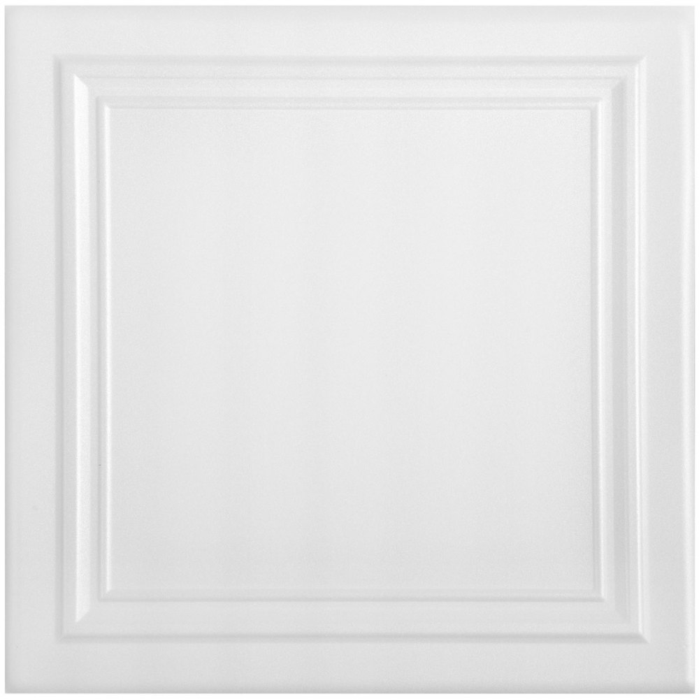 Paneles de techo de espuma VEVOR con un patrón cuadrado detallado en relieve en color blanco.