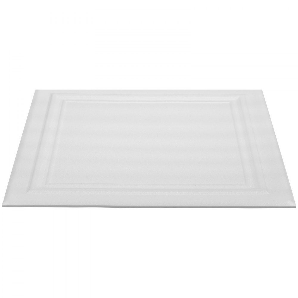 Panel de techo de espuma VEVOR blanco con bordes biselados y un diseño de inserción cuadrada.