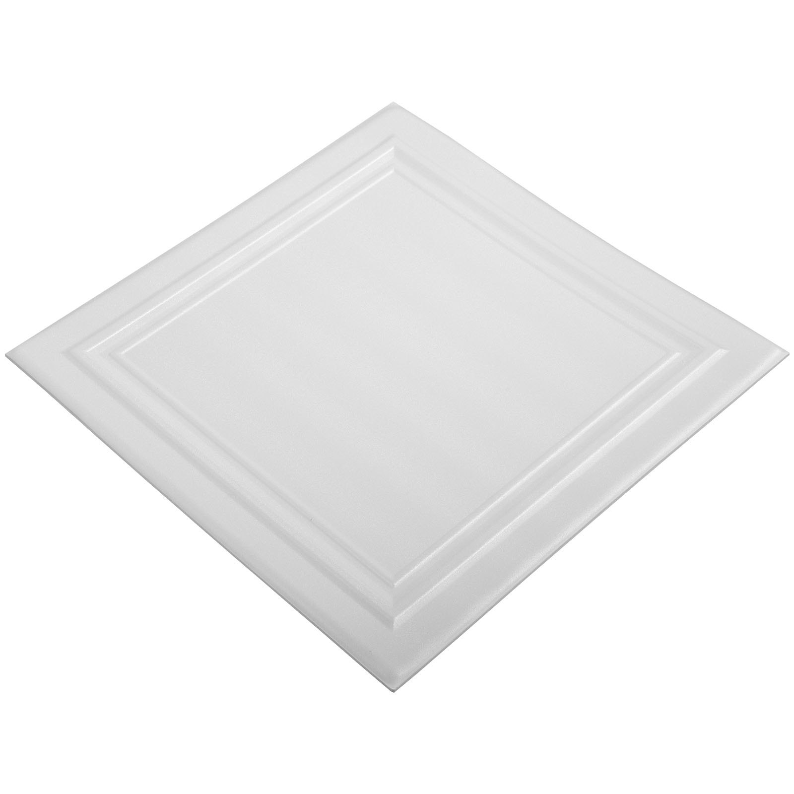Panel de techo de espuma VEVOR cuadrado blanco con bordes biselados y panel central elevado.