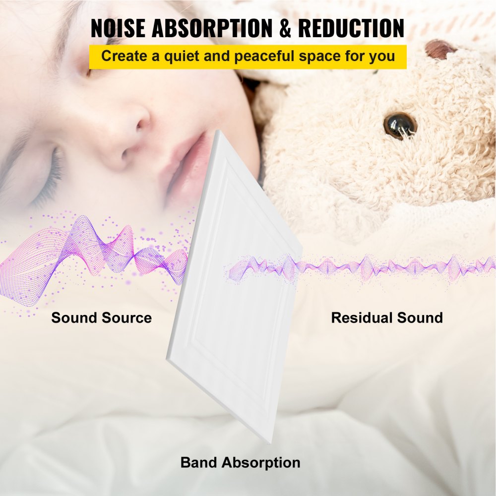 VEVOR Paneles de Espuma para Techo, Paneles de Techo Pegables de 50 x 50 cm, 50 Paneles de Techo Livianos, Paneles de Techo para Pintar de 12,5 m², Paquete de Paneles de Techo de 5 mm de Espesor