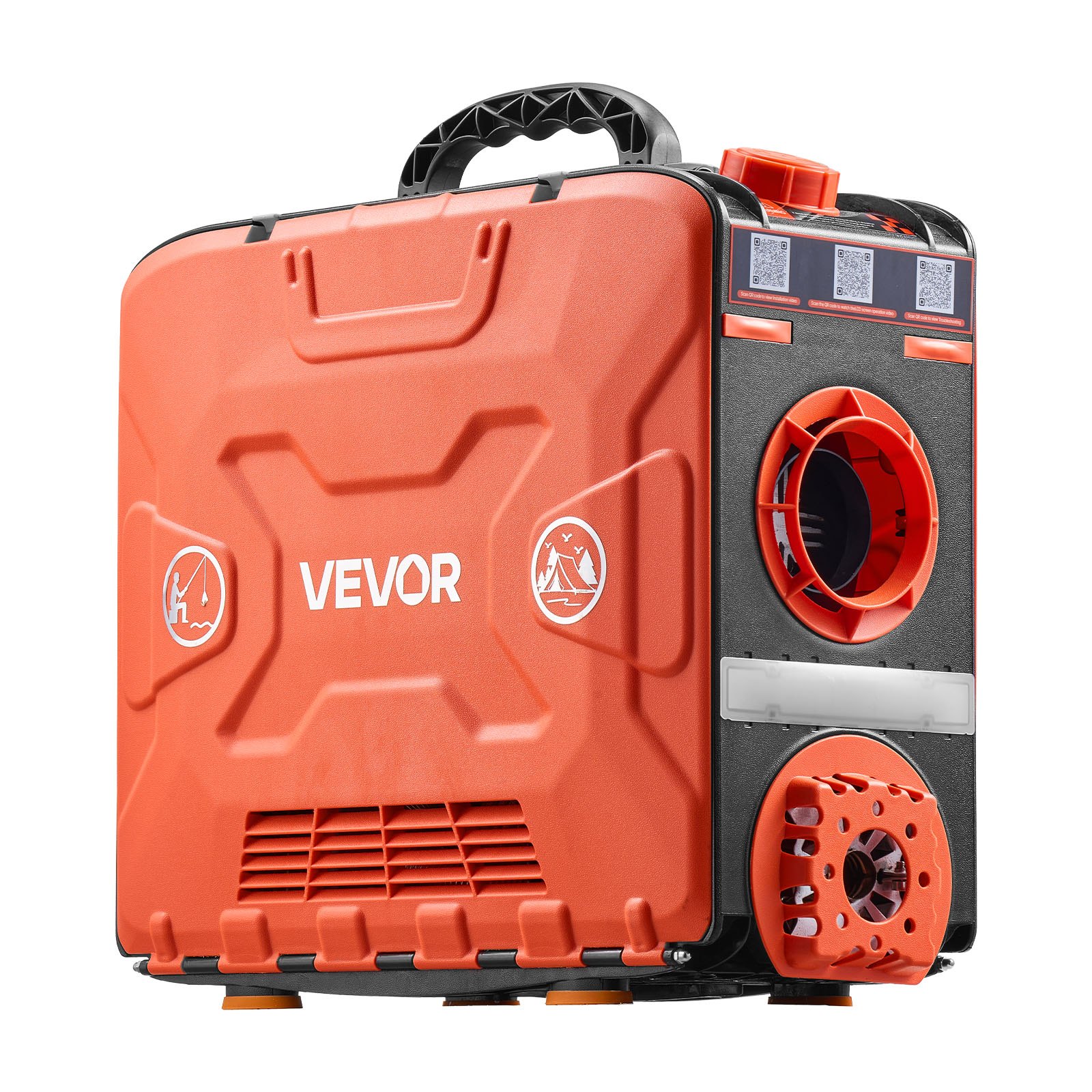 Calentador diésel VEVOR de 8 kW y 12 V CC, todo en uno, portátil, con control por aplicación Bluetooth, mando a distancia y pantalla LCD, depósito de combustible de 1,2 galones para vehículos, furgonetas, autocaravanas, caravanas y garajes.