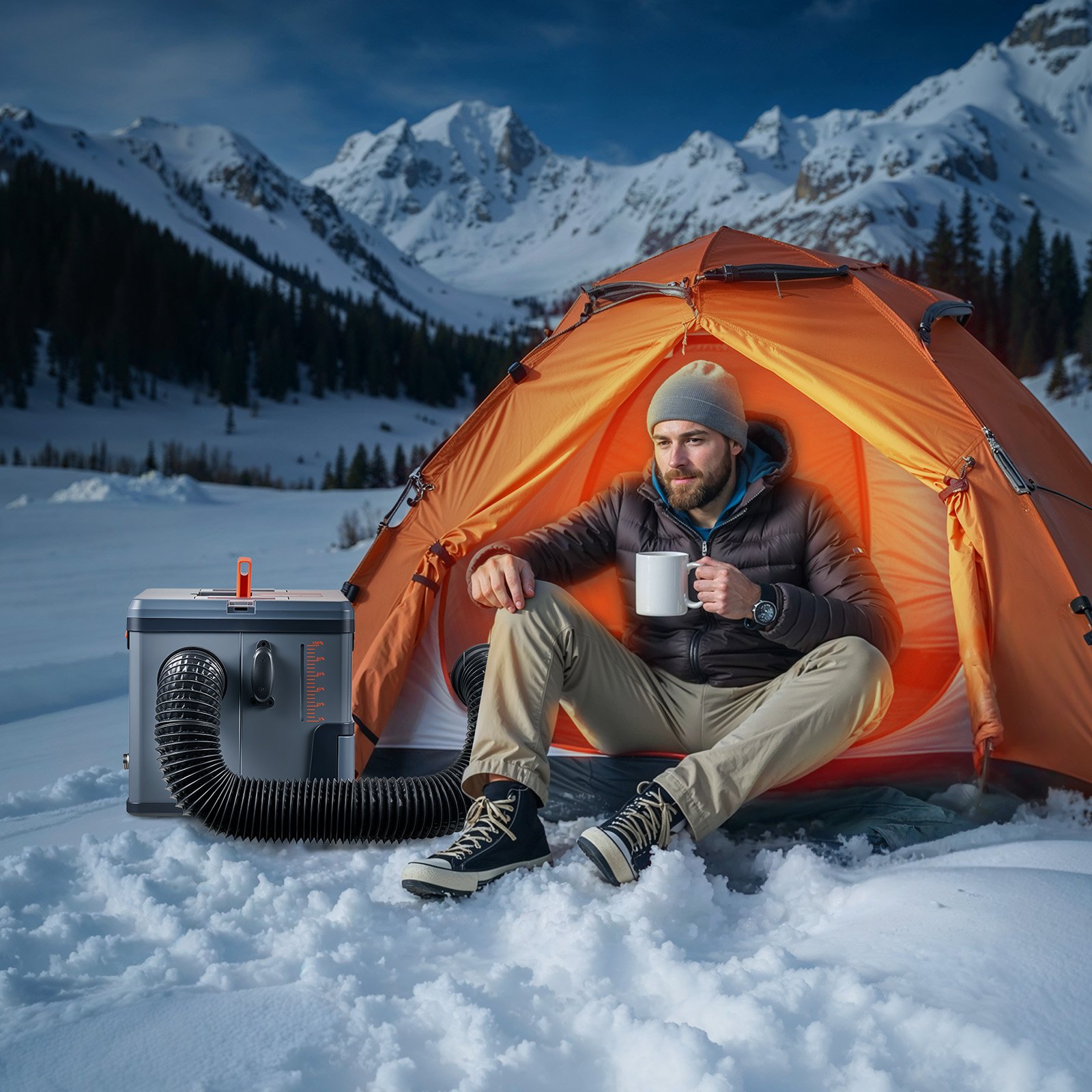 Calefactor diésel VEVOR, 8 kW, 12 V/24 V CC, calefactor de aire diésel portátil todo en uno con control por aplicación Bluetooth, control remoto y pantalla LCD, tanque de combustible de 1,3 galones para camiones, furgonetas, autocaravanas, caravanas y garajes.