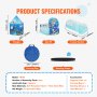 VEVOR - Tienda de campaña 3 en 1 para niños con túnel y aro de baloncesto para niños, niñas, bebés y niños pequeños. Casa de juegos desplegable para interior y exterior con bolsa de transporte y correas. Regalos de cumpleaños, color azul océano.