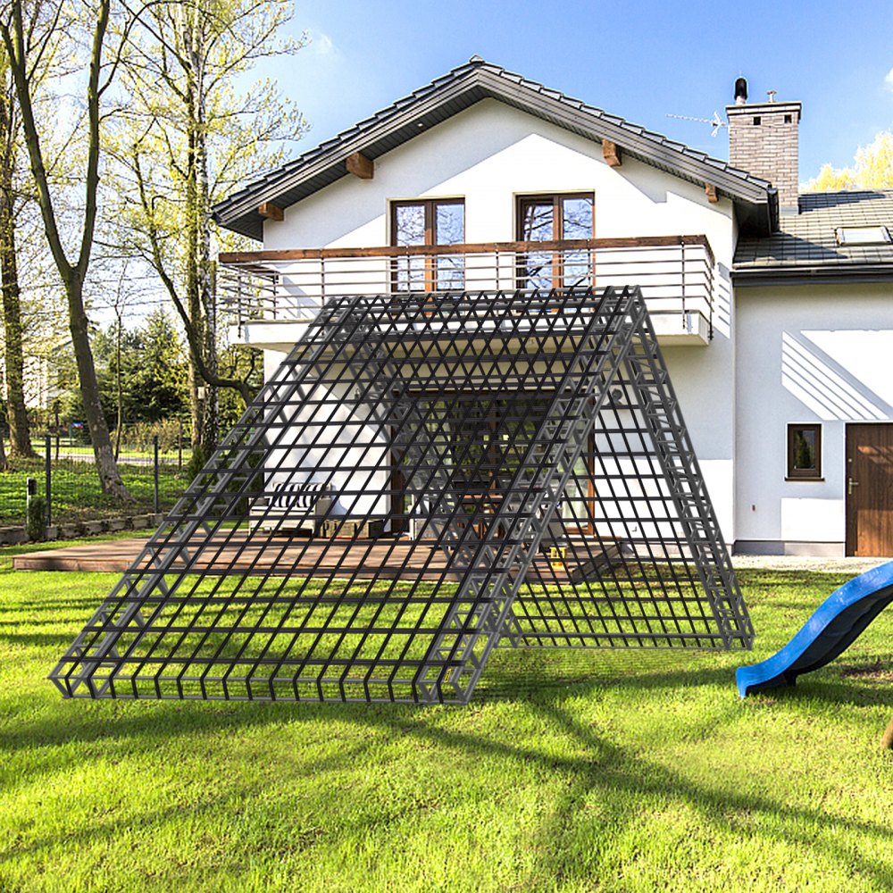 VEVOR Red de Carga para Escalada de 12' x 12', Escalera de Cuerda, Columpio, Red de Carga para Escalada de Poliéster para Patio de Juegos, Red de Carga Militar Grande para Escalada, Color Negro