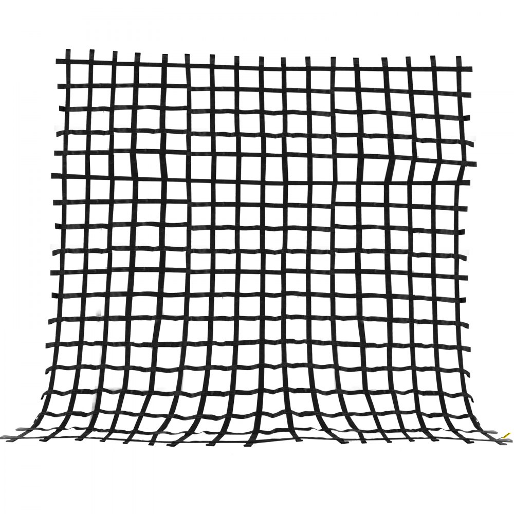 VEVOR Red de Carga para Escalada de 12' x 12', Escalera de Cuerda, Columpio, Red de Carga para Escalada de Poliéster para Patio de Juegos, Red de Carga Militar Grande para Escalada, Color Negro