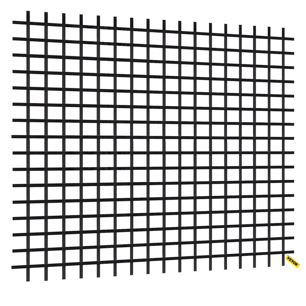 VEVOR Red de Carga para Escalada de 12' x 12', Escalera de Cuerda, Columpio, Red de Carga para Escalada de Poliéster para Patio de Juegos, Red de Carga Militar Grande para Escalada, Color Negro