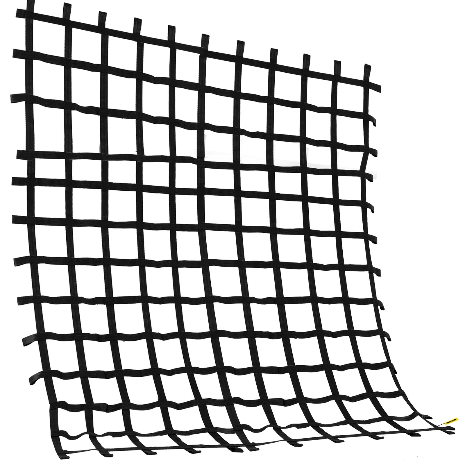 VEVOR Red de Carga para Escalada de 12' x 12', Escalera de Cuerda, Columpio, Red de Carga para Escalada de Poliéster para Patio de Juegos, Red de Carga Militar Grande para Escalada, Color Negro